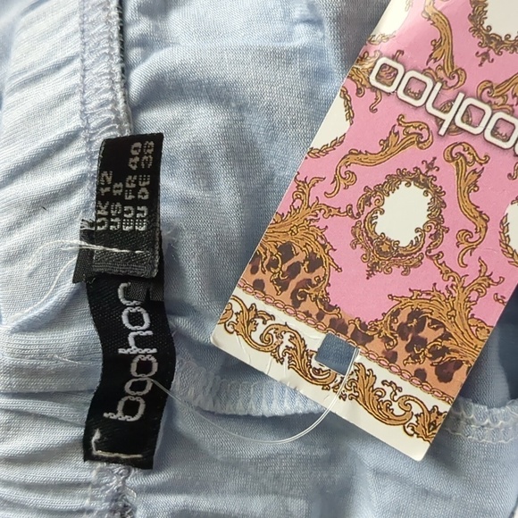 Boohoo Light Blue Elastic Waist Pull On Jersey Lounge Leggings size 8 - Picture 5 of 7